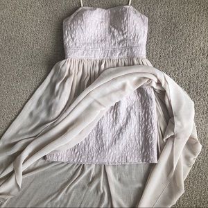 BCBG Strapless Nude Bustier Formal Dress